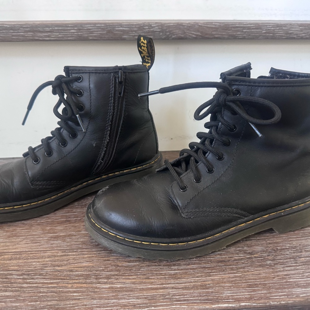 Dr. Martens Kids Black Leather Boots